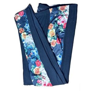 ASOS Petite Curve Leggings Black + Floral Panel Plus Size 20 US 24 UK Rose Roses